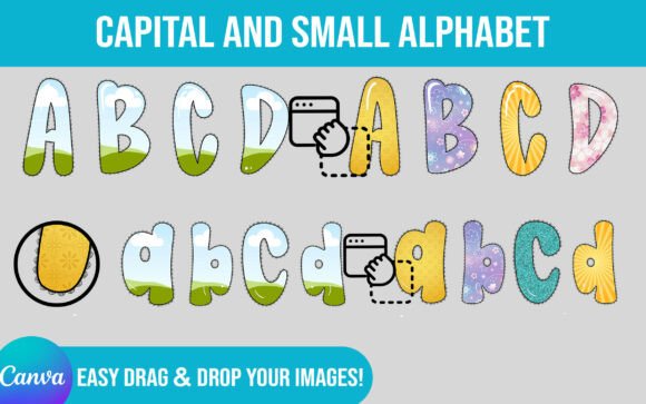 2 Preppy Lace Canva Alphabet Template