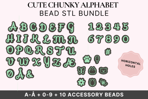 Alphabet Bead STL Bundle for Custom 3D Projects
