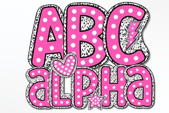 Bright Polka Dot Doodle Background Letters for Creative Projects