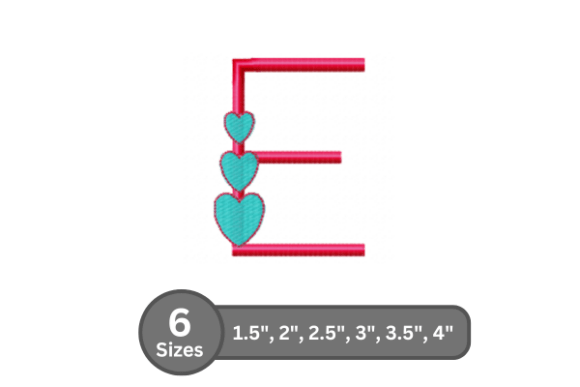 Candy Heart Alphabet -E: Elevate Your Embroidery Projects