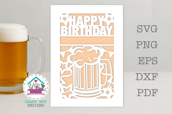 Happy Birthday Beer Tankard Mug SVG DXF