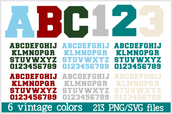Sports Letters Numbers PNG SVG Vintage
