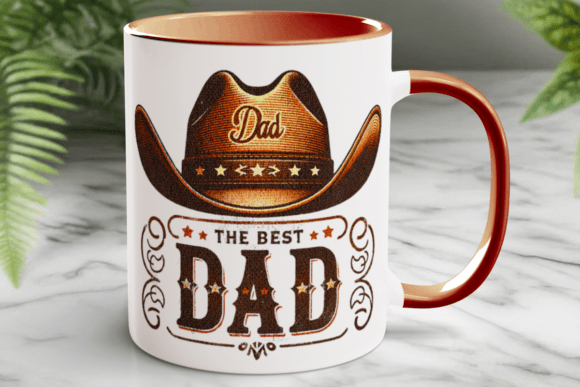 Western Fathers Day Cowboy Dad Mug PNG: The Ultimate Gift for the Rugged Father
